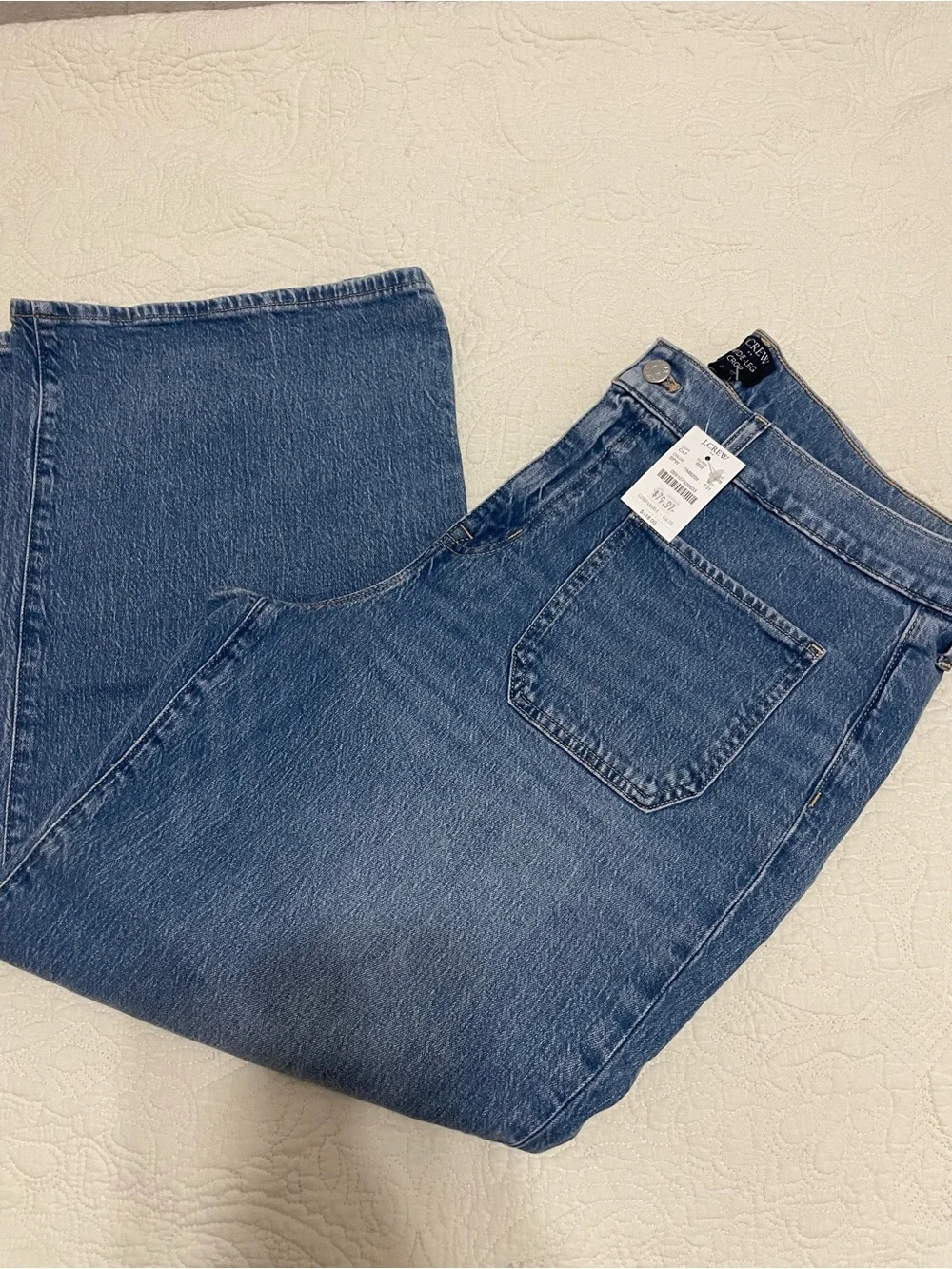 J. Crew Women’s Wide Cropped Leg Denim Jeans in Medium Blue-Size 31